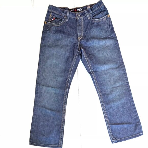 Ariat Work Flame Resistant Mens Blue Denim Jeans Low Rise M4 Boot 32/36 PERFECT! - Picture 1 of 9
